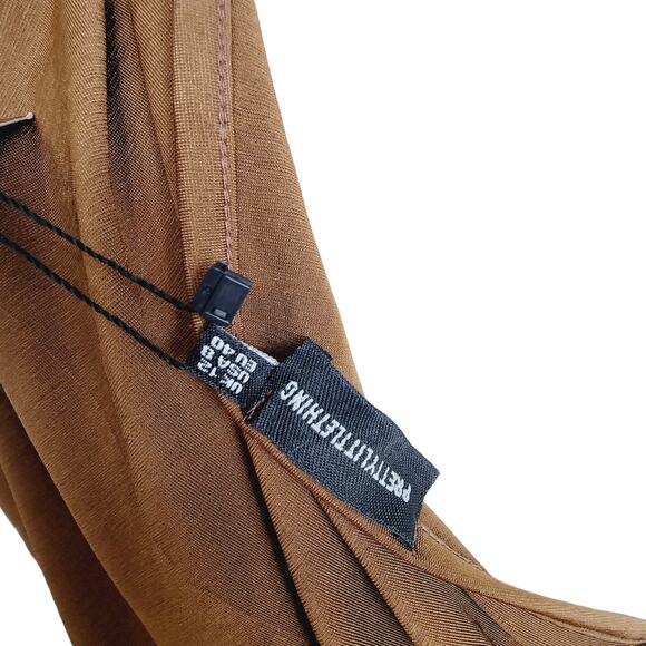 PrettyLittleThing Slinky Ruched One Shoulder Longline Bodycon Dress Size 8 NWT - Picture 4 of 6